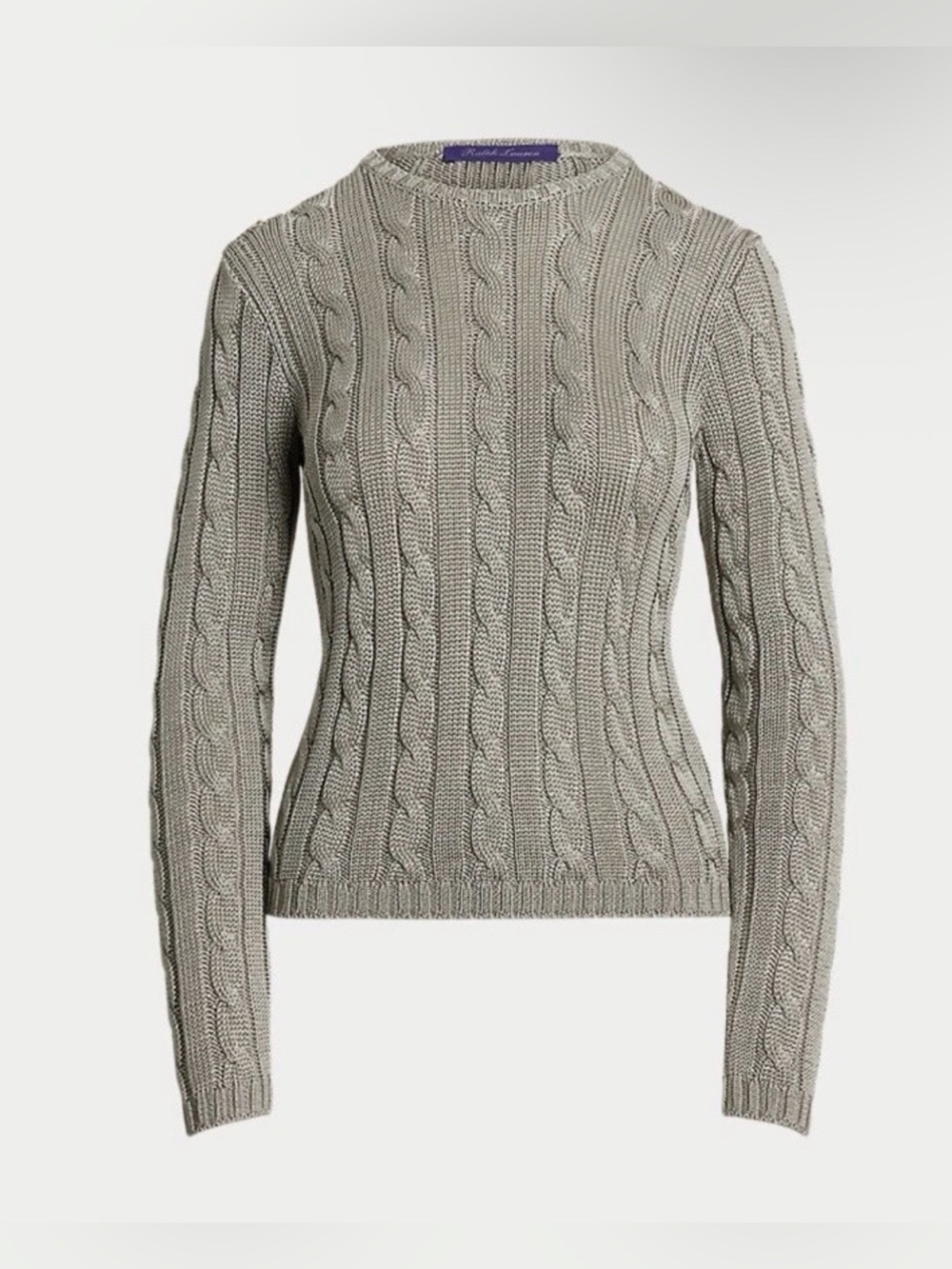 RALPH LAUREN COLLECTION CABLE KNIT SWEATER IN GREY